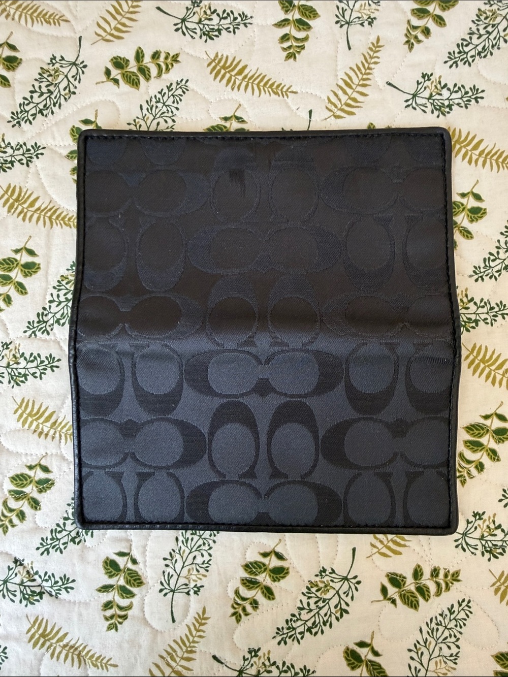 Coach Signature Black Bi-Fold check book wallet